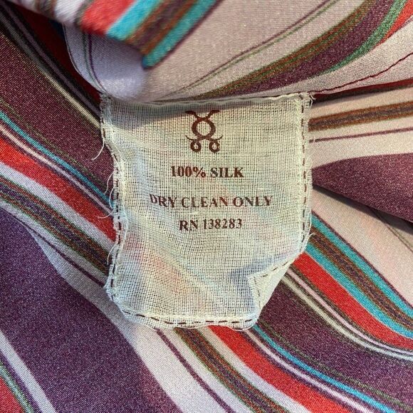 NWT Figue 100% silk striped button front blouse S - Picture 5 of 6